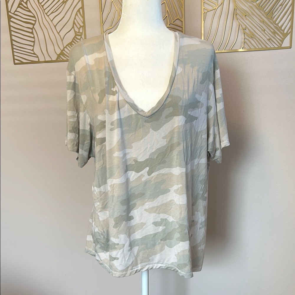 Camouflage V-Neck Women's Top